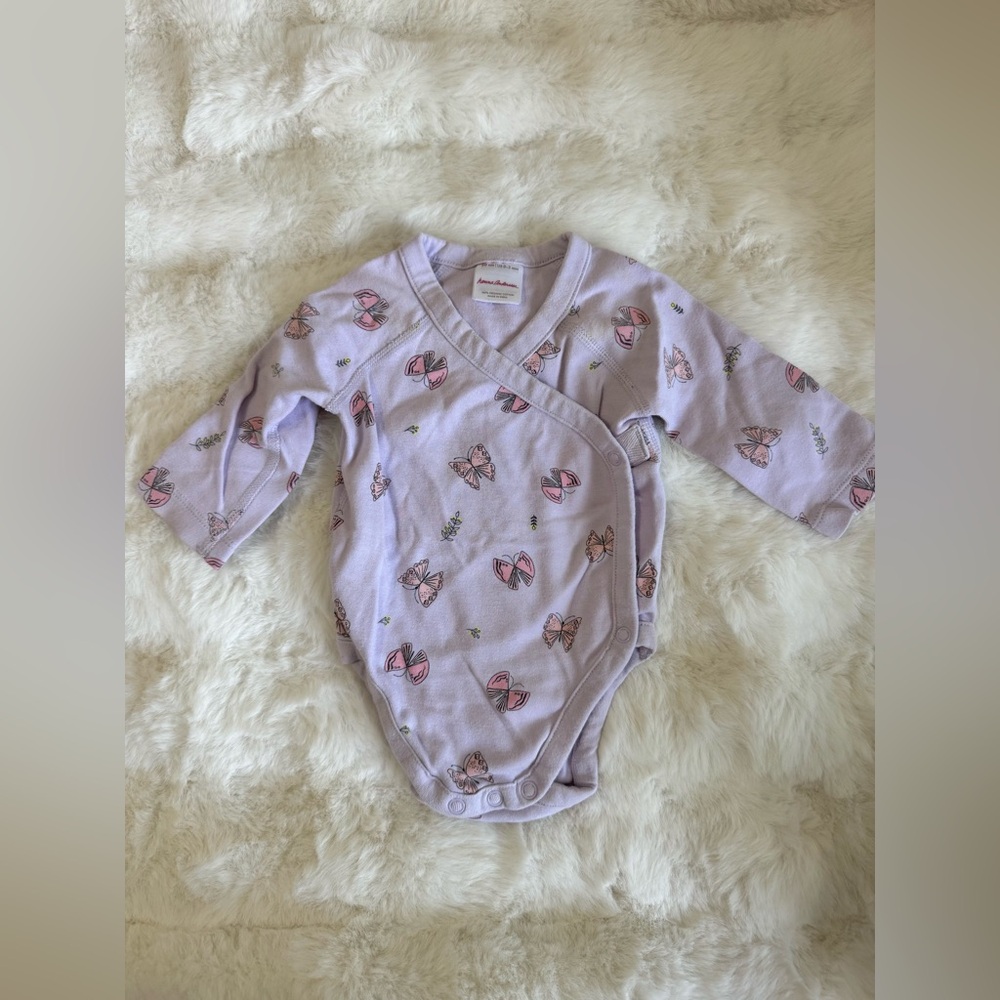 Hanna Andersson Butterfly Print Side-snap Bodysuit